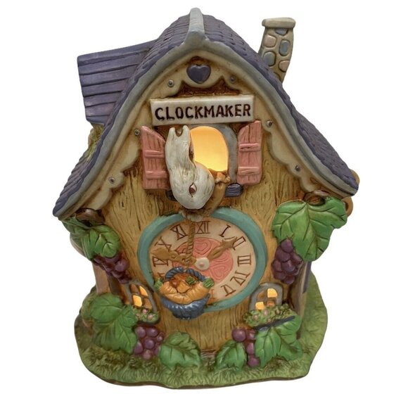 Cottontail Knoll Other - Cottontail Knoll   Table  Lamp  Porcelain Lighted‎ House 6 1/2" x 5 1/2"